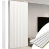 imageArt3d WPC Wainscoting Panels 16Pack 48 x 6 Inch 3D Wall Accents for Interior Wall Decor Living Room Bedroom BlackWhite