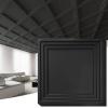 imageArt3d 12Pack 24x24 Inch PVC Waterproof Drop Ceiling Tiles for Home Dcor  2x2 ft 3D Modern Ceiling Panel for Suspended Grid BlackBlack