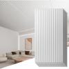 imageArt3d 12Pack Slat Design 3D Wall Panels for Interior Wall Decor 2x4 FT PVC Decorative Drop Ceiling Tiles  WalnutOblong  White