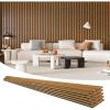 imageArt3d 4Piece Wood Slat Acoustic Panels for Stylish Decor and Noise Reduction 3D Textured Panel for Ceiling and Wall Matte BlackTeak