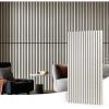imageArt3d 4pcs107 x 8in Slat Acoustic Panel for Wall and Ceiling 3D Fluted Sound Absorbing Panel with Wood Finish OakWhite Elm