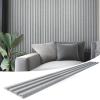 imageArt3d 8Pack 96 x 6in WPC Acoustic Slat Wall Panel for Modern Interior Decor TV Background Living Room Grey OakSlate
