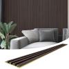 imageArt3d 8Pack 96 x 6in WPC Acoustic Slat Wall Panel for Modern Interior Decor TV Background Living Room Grey OakWalnut