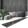 imageArt3d 8Pack 96 x 6in WPC Acoustic Slat Wall Panel for Modern Interior Decor TV Background Living Room Matte BlackGranite