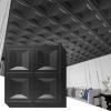 imageArt3d Drop Ceiling Tiles 24x24 12 Sheets PVC Decorative Glue up Ceilng Panels 2x2 WhiteMatt Black