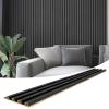 imageArt3d Slat Wall Panel for Modern Decor WPC Acoustic Diffuser Panel 8Pack 96 x 6in Black WalnutMatte Black