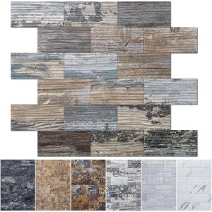 imageArt3d 10Pack Peel and Stick Wall Tile for Backsplash Stick on Stone Tile for Kitchen Bathroom Fireplace Vanitity in Stone BeigeSprucegray