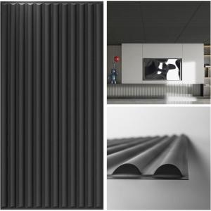 imageArt3d 2x4 ft Drop Ceiling Tiles in White 12Sheet SemiCylinder Design 3D Wall Panels for Interior Wall Decor 24x48 inchSemiCylinder Black