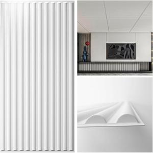 imageArt3d 2x4 ft Drop Ceiling Tiles in White 12Sheet SemiCylinder Design 3D Wall Panels for Interior Wall Decor 24x48 inchSemiCylinder White