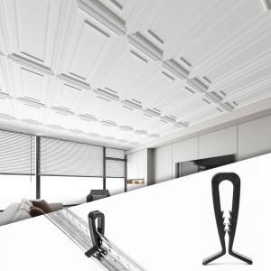 imageArt3d 50Pack HoldDown Clip for Drop Ceiling Tiles 19 x 1 Inch Ceiling Grid Clips for Standard Ceiling Grid SystemBlack100