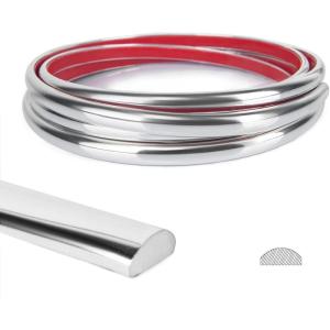 imageArt3d 76M Peel and Stick Trim for Backsplash Tile Edge SelfAdhesive Liner for Corner Decor in WhiteStainless Steel