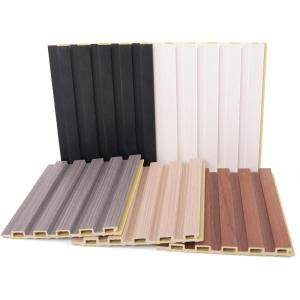 imageArt3d Slat Wall Panels WPC Soundproof 3D Wall Paneling for Interior Wall Decor TV Background 8Pack 96 x 6 in Gray OakSamples