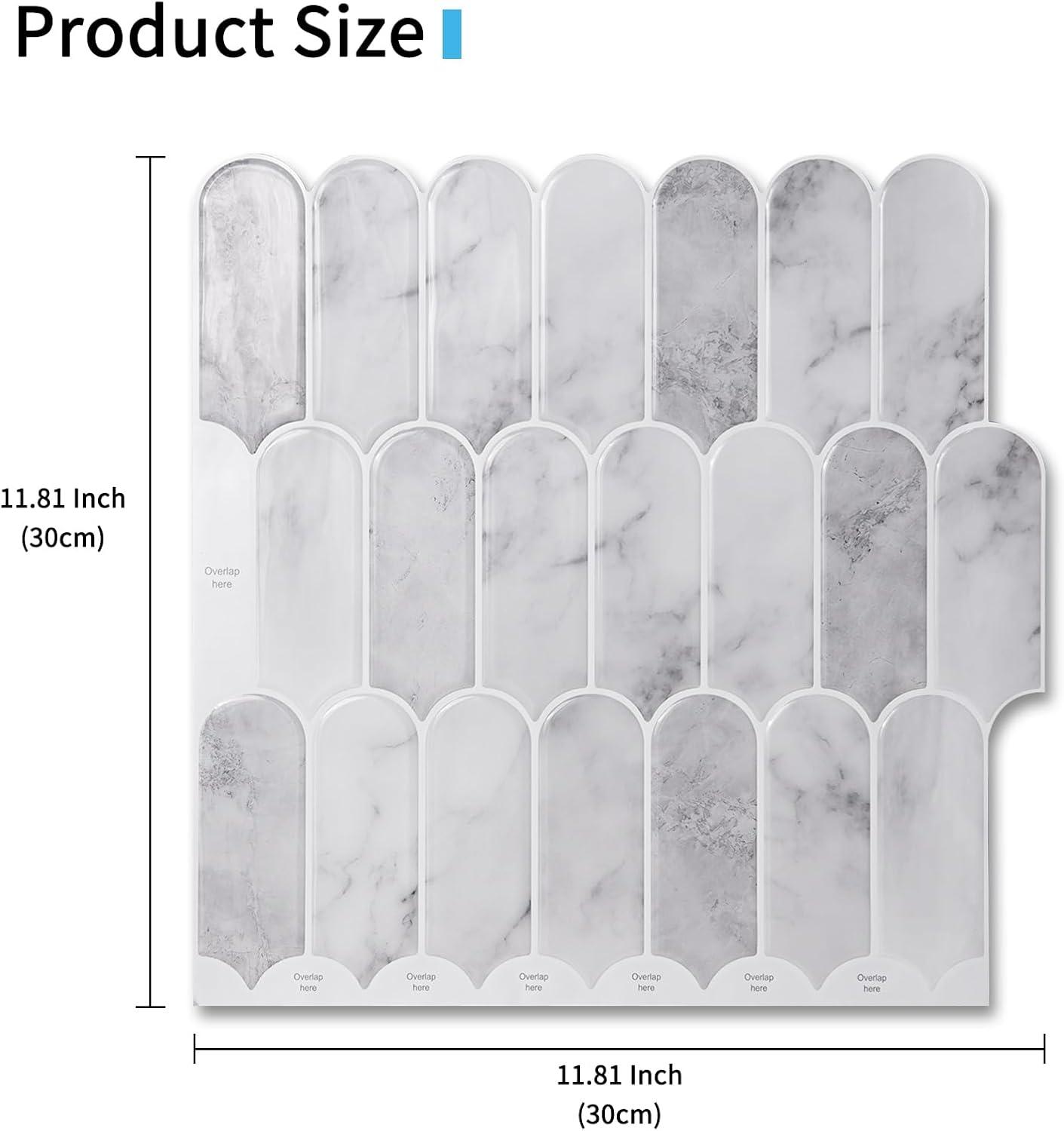 imageArt3d 10Sheet Peel and Stick Kitchen Backsplash Tile Vinyl Stick On Wall Tile Sticker for Bathroom Laundry Room Back Splashes 12quotx12quot Black MarbleGrey Marble