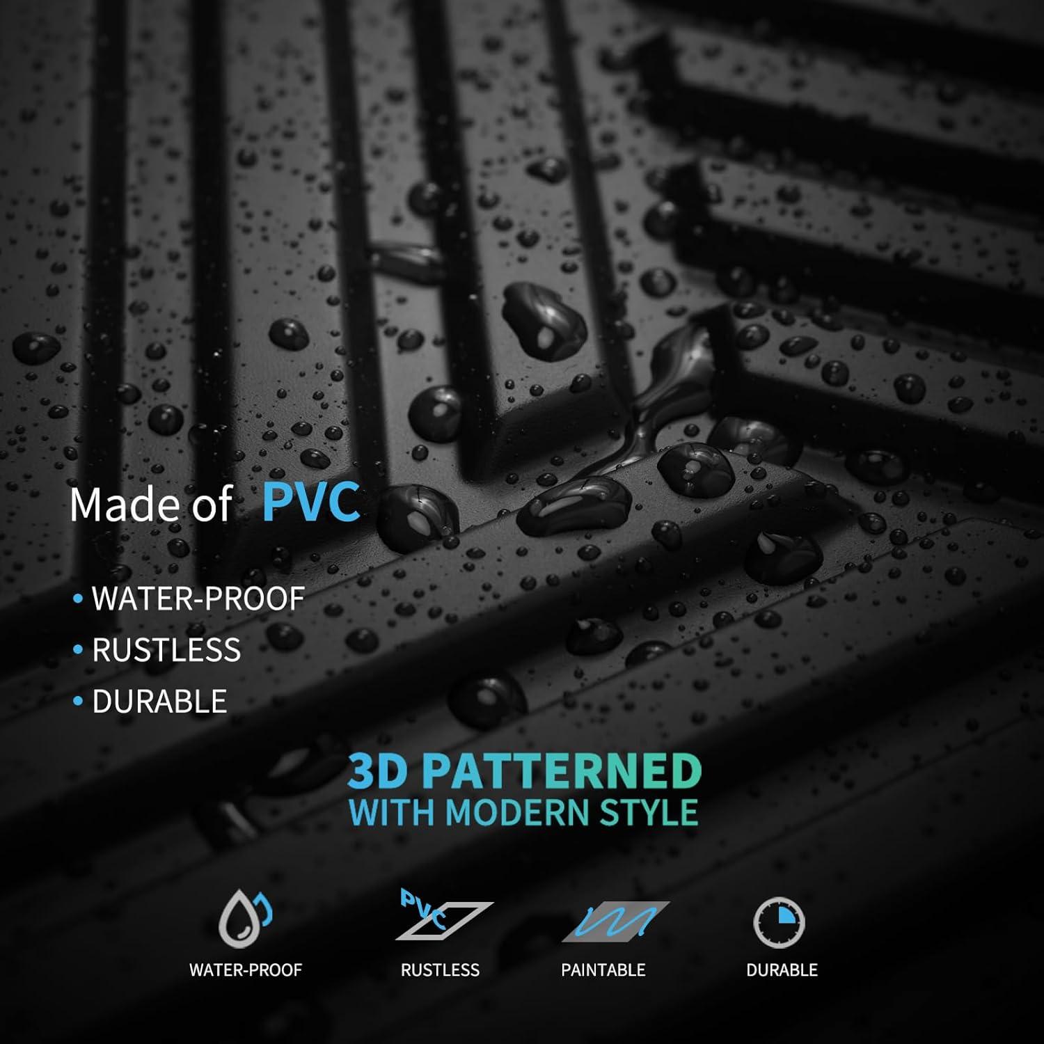 imageArt3d 20 Pack Decorative 3D Wall Panels 118 x 118 Inch Covering 19 Sqft  Glue Up PVC Wall Panels for Interior Dcor Living Room Office and Home BlackHexagon Black