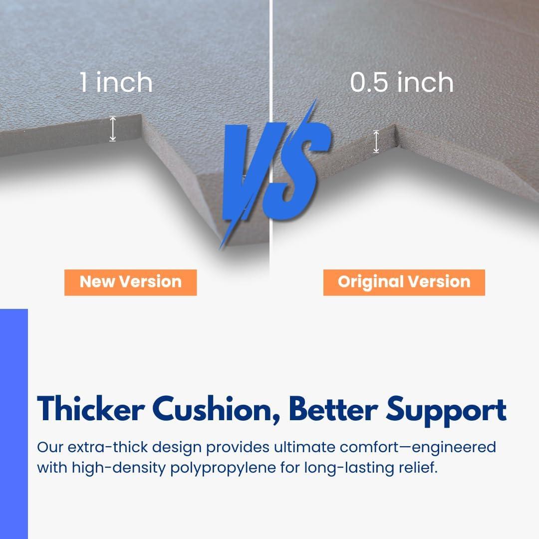 imageArt3d 34quot Thick Kitchen Mats for Floor Waterproof 20quot X 32quot Cushioned Comfort Mat Anti Fatigue Mats for Kitchen Ergonomic Standing Office Desk Home and Garage BlackGrey