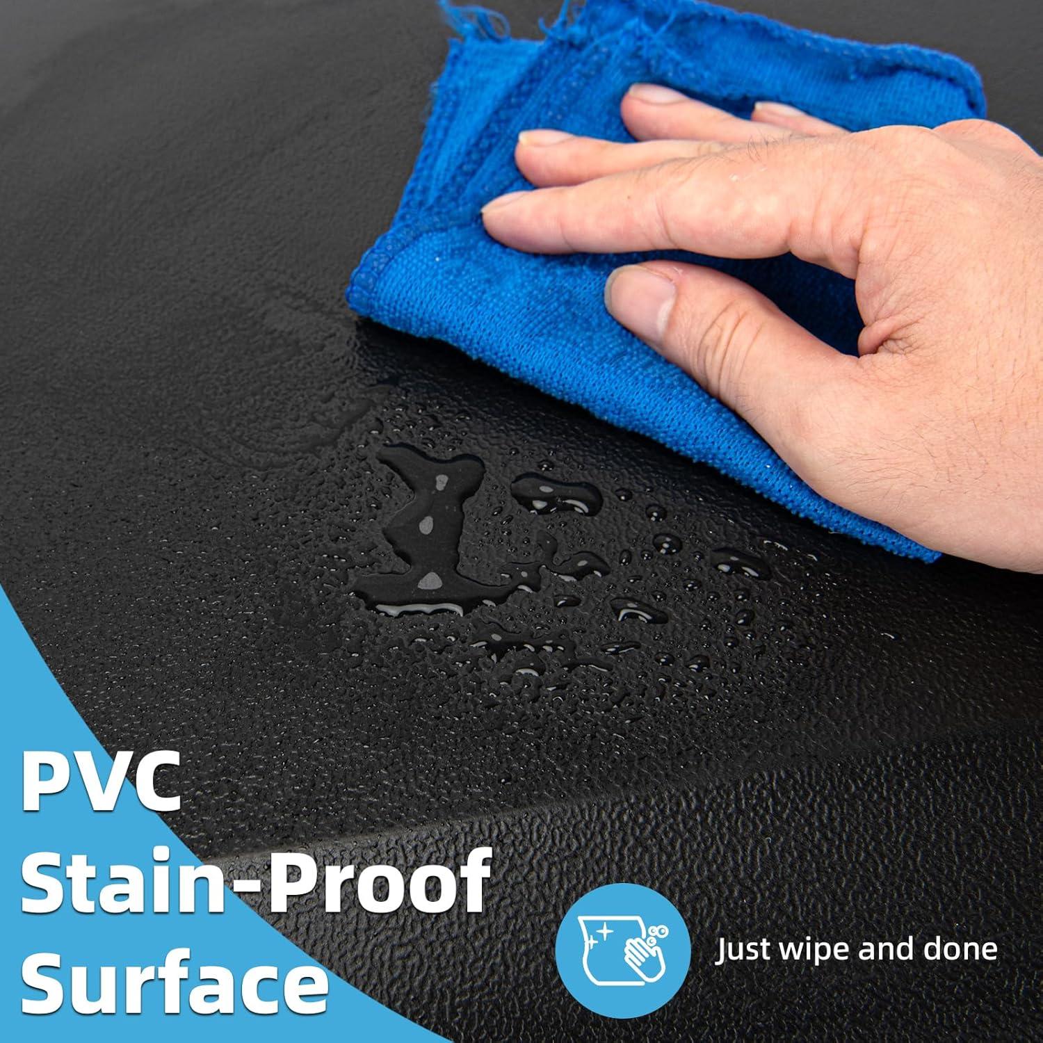 imageArt3d 34quot Thick Kitchen Mats for Floor Waterproof 20quot X 32quot Cushioned Comfort Mat Anti Fatigue Mats for Kitchen Ergonomic Standing Office Desk Home and Garage GreyBlack