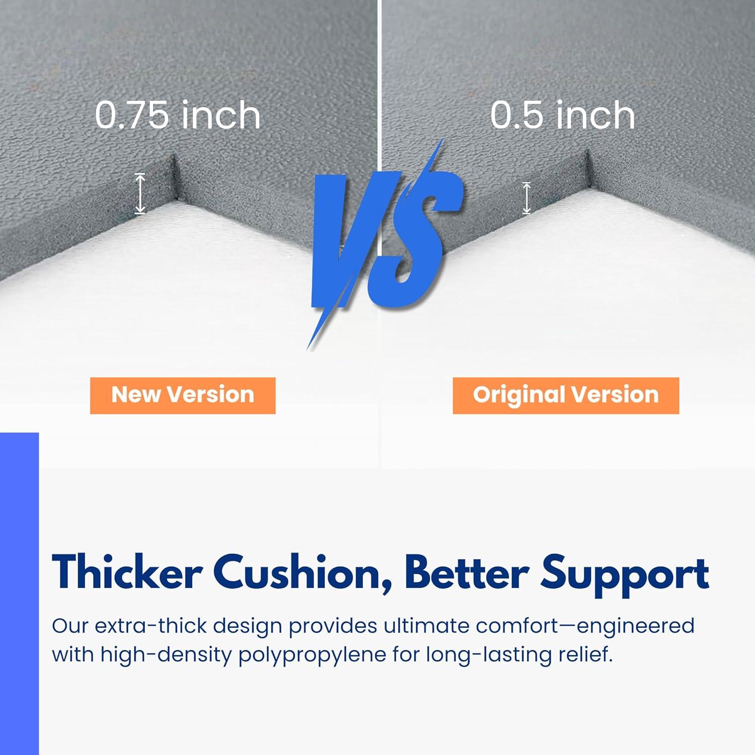 imageArt3d 34quot Thick Kitchen Mats for Floor Waterproof 20quot X 32quot Cushioned Comfort Mat Anti Fatigue Mats for Kitchen Ergonomic Standing Office Desk Home and Garage BlackGrey