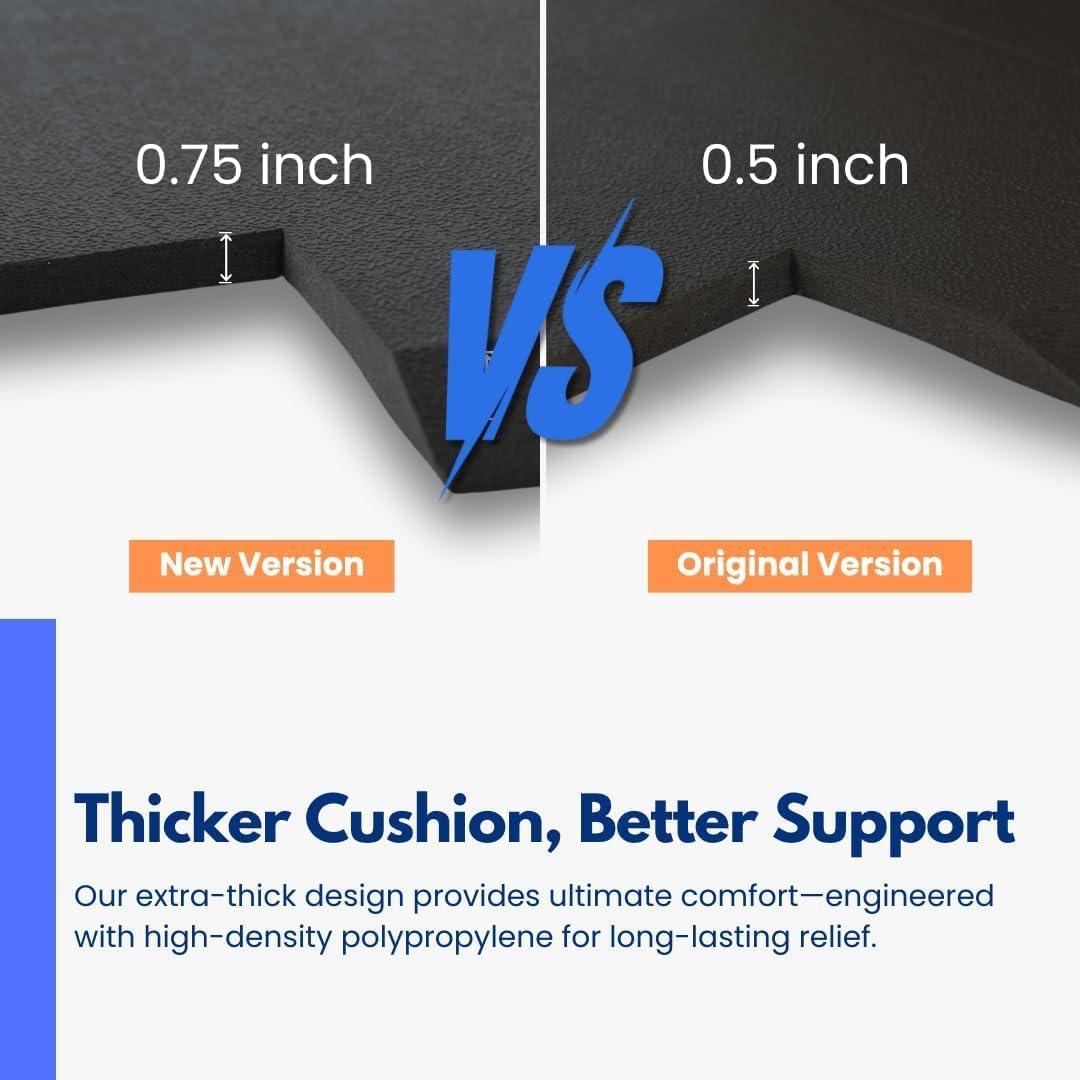 imageArt3d 34quot Thick Kitchen Mats for Floor Waterproof 20quot X 32quot Cushioned Comfort Mat Anti Fatigue Mats for Kitchen Ergonomic Standing Office Desk Home and Garage BlackBlack