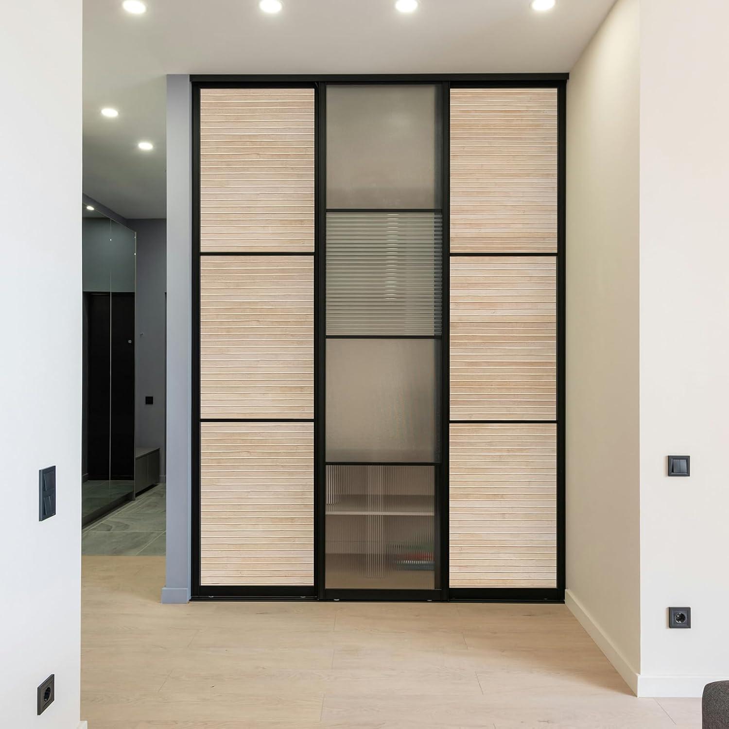 imageArt3d 48 x 96 Inch Natural Bamboo Wall Panel for Interior Wall Decor Flexible Pole Wrap Wainscoting Wall Cladding Paneling for Living Room Bedroom Office Kitchen Island LightcarbonizedCarbonized