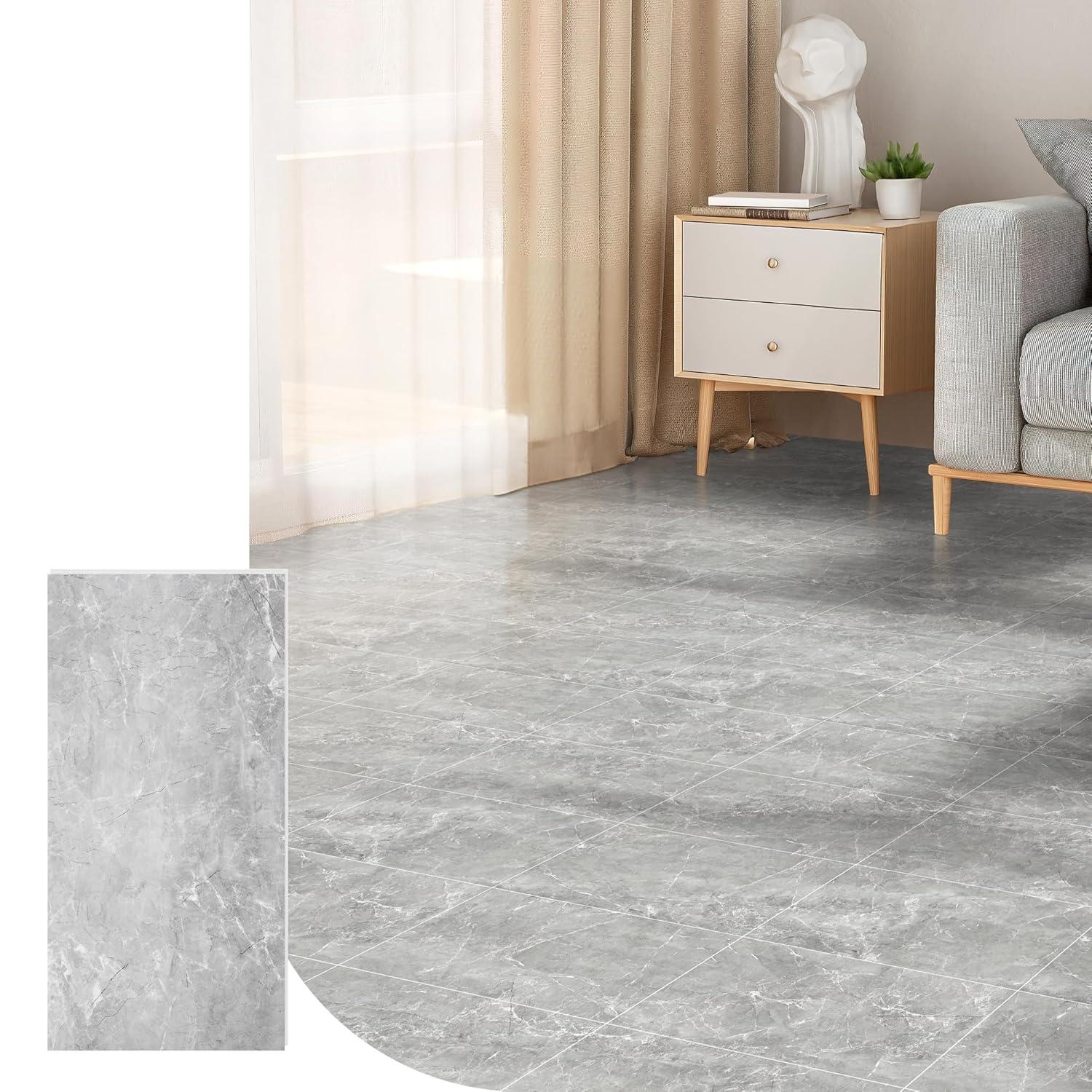 imageArt3d 48quot x 72quot SPC ClickLock Floating Floor Tiles 24 Sq Ft 10Pack Luxury Wood Look Flooring for Indoor Use Waterproof ampamp FireResistant Warm BrownGraphite
