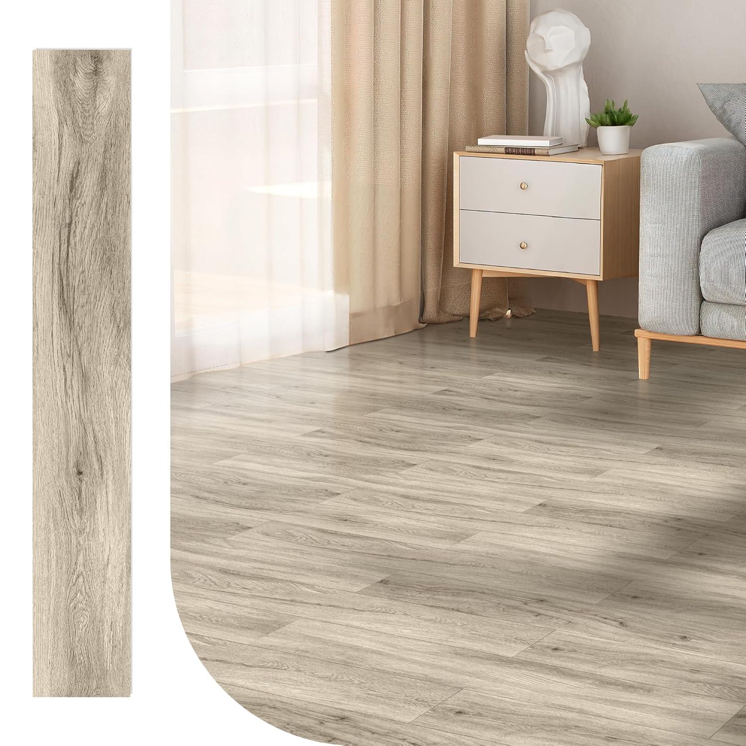 imageArt3d 48quot x 72quot SPC ClickLock Floating Floor Tiles 24 Sq Ft 10Pack Luxury Wood Look Flooring for Indoor Use Waterproof ampamp FireResistant Warm BrownWarm Brown