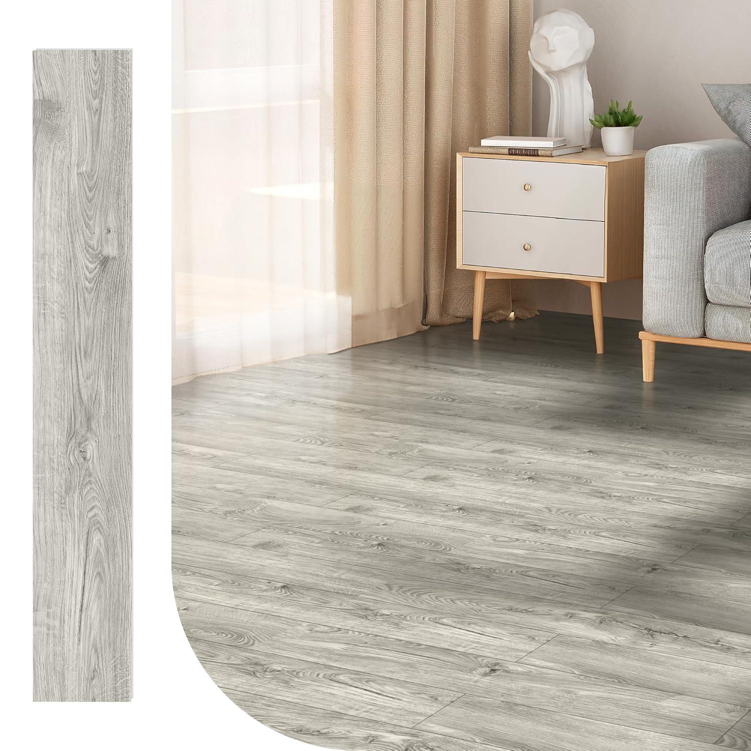 imageArt3d 48quot x 72quot SPC ClickLock Floating Floor Tiles 24 Sq Ft 10Pack Luxury Wood Look Flooring for Indoor Use Waterproof ampamp FireResistant Warm BrownAsh