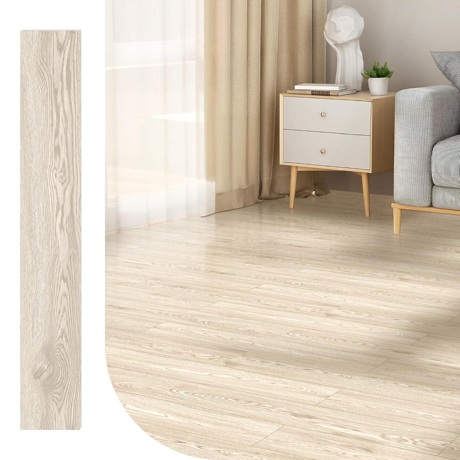 imageArt3d 48quot x 72quot SPC ClickLock Floating Floor Tiles 24 Sq Ft 10Pack Luxury Wood Look Flooring for Indoor Use Waterproof ampamp FireResistant Warm BrownBeige