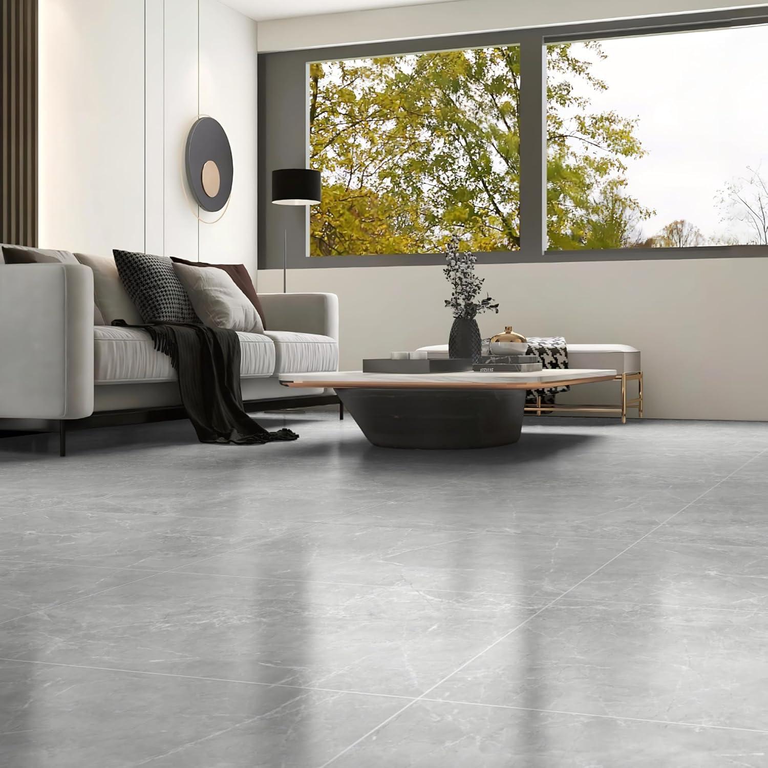 imageArt3d 48quot x 72quot SPC ClickLock Floating Floor Tiles 24 Sq Ft 10Pack Luxury Wood Look Flooring for Indoor Use Waterproof ampamp FireResistant Warm BrownGraphite