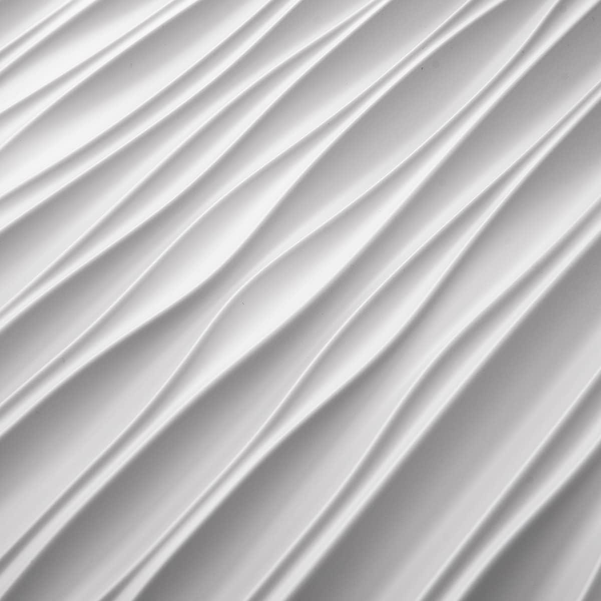 imageArt3d Black Large PVC 3D Wall Panels for Interior Wall Dcor Drop Ceiling Tile 2x4 3D Textured Wavy Wall Panels Decorative Pack of 6 Tiles472quot236quotWhite