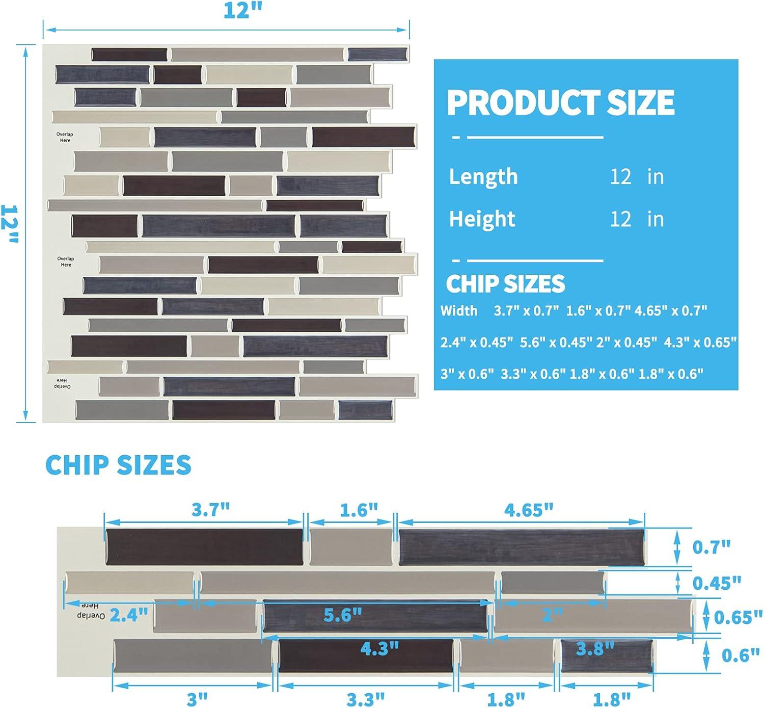 imageArt3d Kitchen Backsplash Peel and Stick for Bathroom Stick on Tile for Shower TanTan