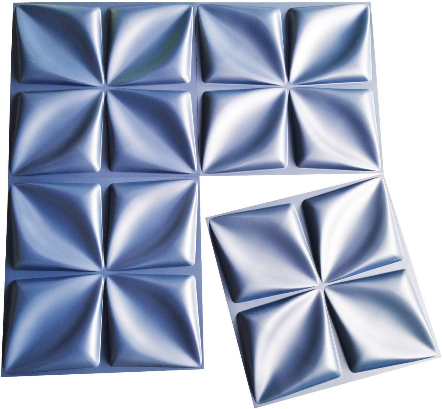 imageArt3d Navy Blue 3D Wall Panel PVC Flower Design Cover 3 Sq Meter for Interior Wall Decor in Living Room Bedroom Lobby Office Shopping MallNavy Blue