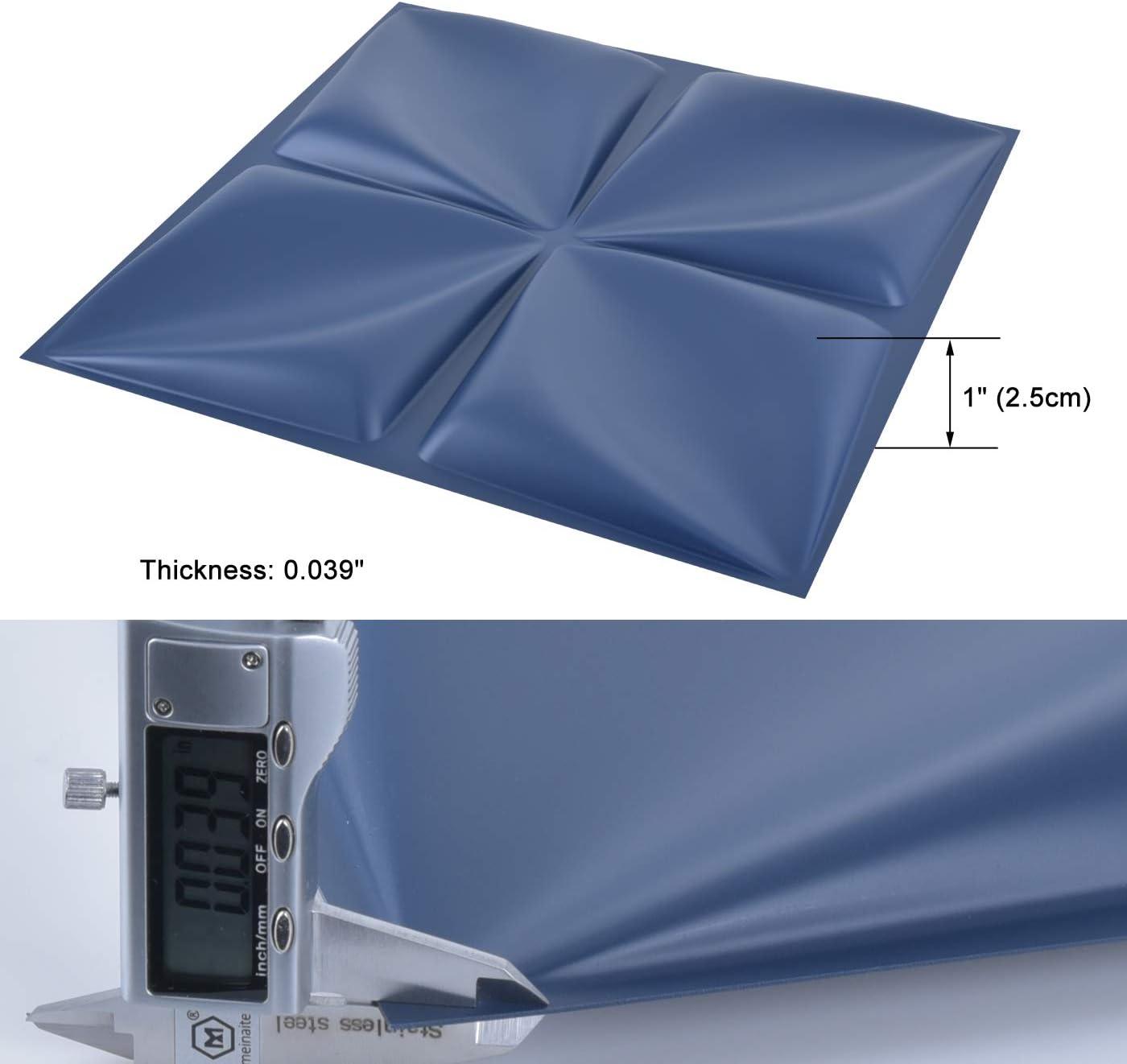 imageArt3d Navy Blue 3D Wall Panel PVC Flower Design Cover 3 Sq Meter for Interior Wall Decor in Living Room Bedroom Lobby Office Shopping MallNavy Blue