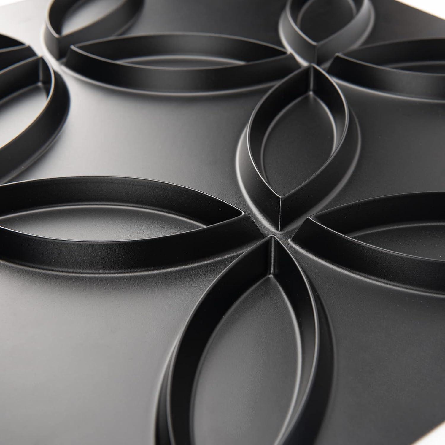 imageArt3d PVC 3D Wall Panel Interlocked Circles in Matt Black Cover 32 Sqft for Interior Ceiling and Wall Decor for Residential or Commerical 197197 A10048BKBlack