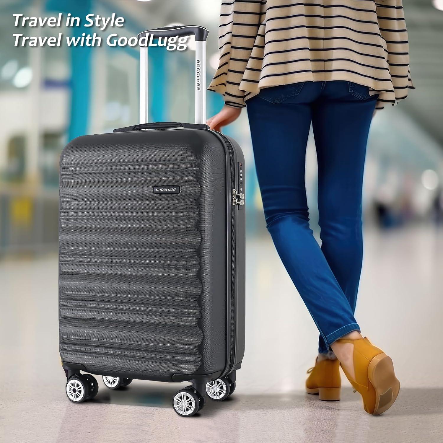 imageLuggage Set with Spinner Wheels and TSA Lock 3 Pieces Expandable Hardside Suitcase for Travel Hardshell Luggage Sets 20quot 24quot 28quot NavyBlack