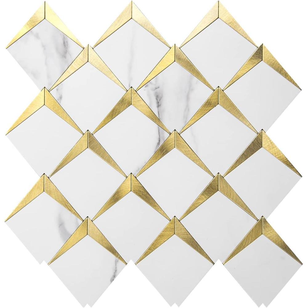 imageArt3d 10Sheet Peel and Stick Backsplash for Kitchen Dcor SelfAdhesive Diamond Mosaic Tiles for Fireplace Bathroom