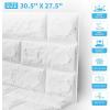 imageArt3d 10Pack 525 SqFt Faux Brick 3D Wall Panels Peel and Stick in Red Brown Self Adhesive Waterproof Foam Wallpaper for Bedroom Bathroom KitchenWhite