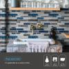 imageArt3d 10Sheet Peel and Stick Backsplash 12 in x 12in Blue Marble DesignBlue Marble