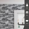 imageArt3d 10Sheet Peel and Stick Backsplash 12 in x 12in Blue Marble DesignDark Gray