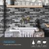 imageArt3d 10Sheet Peel and Stick Backsplash 12 in x 12in Blue Marble DesignDark Gray
