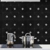 imageArt3d 10Sheet Peel and Stick Backsplash Metal Mosaic Tiles for Kitchen Wall Decor Stick on Aluminum Composite Tiles Stikers Black Windmill Puzzle Glass Mixed