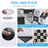 imageArt3d 10Sheet Peel and Stick Backsplash Metal Mosaic Tiles for Kitchen Wall Decor Stick on Aluminum Composite Tiles Stikers BlackampampSilver Windmill Puzzle Glass MixedBlackSilver