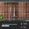 imageArt3d 10Sheet Peel and Stick Backsplash Metal Mosaic Tiles for Kitchen Wall Decor Stick on Aluminum Composite Tiles Stikers BlackampampSilver Windmill Puzzle Glass MixedCopper