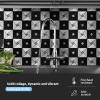 imageArt3d 10Sheet Peel and Stick Backsplash Metal Mosaic Tiles for Kitchen Wall Decor Stick on Aluminum Composite Tiles Stikers BlackampampSilver Windmill Puzzle Glass MixedBlackSilver