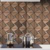 imageArt3d 10Sheet Peel and Stick Backsplash Metal Mosaic Tiles for Kitchen Wall Decor Stick on Aluminum Composite Tiles Stikers BlackampampSilver Windmill Puzzle Glass MixedCopper
