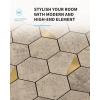 imageArt3d 10Sheet Peel and Stick Backsplash for Kitchen Dcor SelfAdhesive Tile Hexagon Mosaic TilesBrown Studded