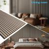 imageArt3d 2 Pack 945 x 24 inch Wood Slat Acoustic Panels for Wall ampamp Ceiling  3D Fluted Sound Absorbing Panel with Wood Finish WalnutBrown Oak