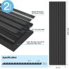 imageArt3d 2 Pack 945 x 24 inch Wood Slat Acoustic Panels for Wall ampamp Ceiling  3D Fluted Sound Absorbing Panel with Wood Finish WalnutMatte Black