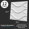 imageArt3d 20 Pack Decorative 3D Wall Panels 19 SqFeet PVC Interior Wall Dcor 118quotx118quot WhiteWave