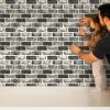 imageArt3d 29 SqFT 3D SelfAdhesive Foam Brick Wall Panels Pink5 PackGray Stone