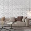 imageArt3d 33Pack 3D Wall Panels for Interior Wall Decor Modern Diamond Textured Accent Wall Paneling for Gaming Living Room TV Wall Background 12 x 12 inch White A10342White
